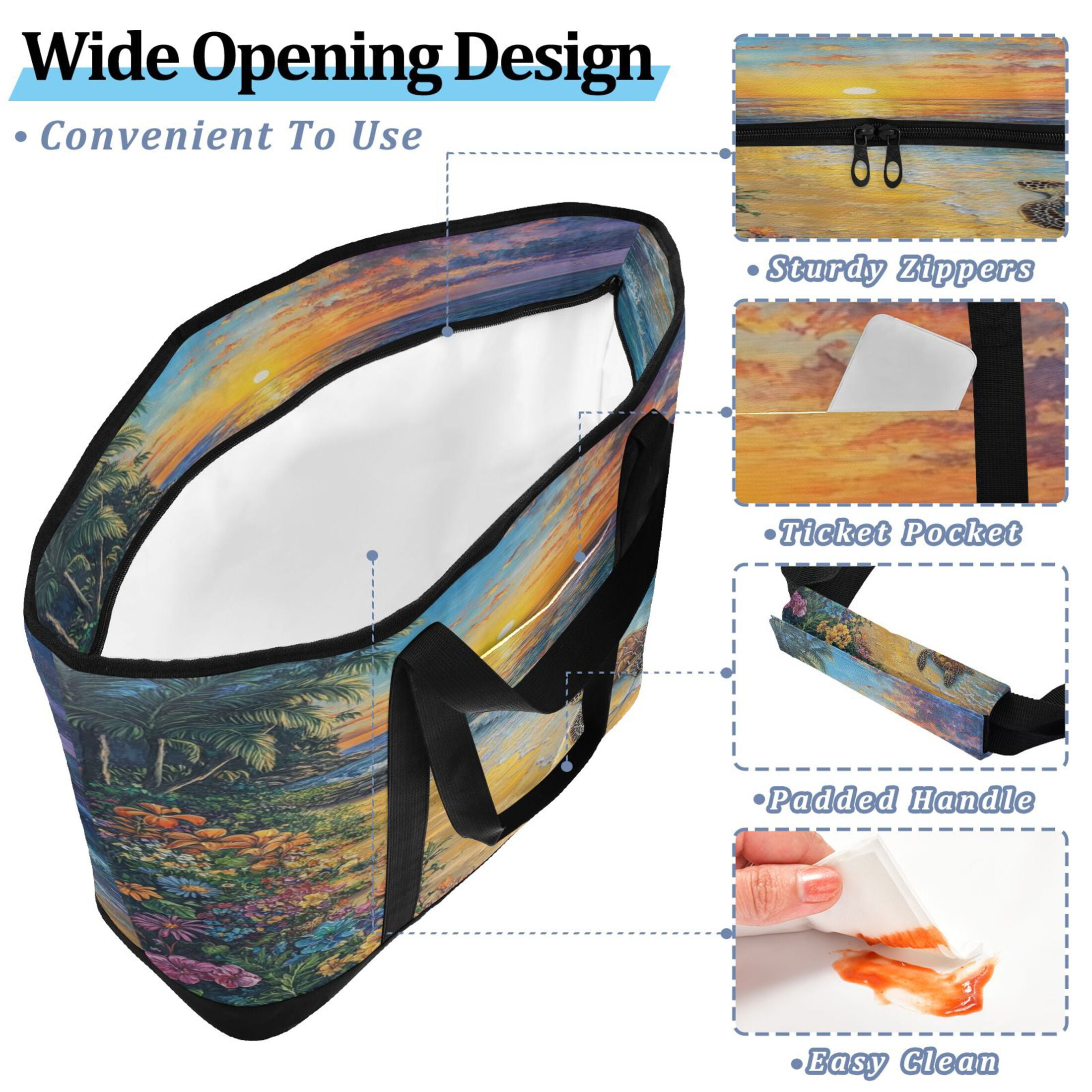 Large Hand-held Ice Pack Picnic Bag Insulation and Refrigeration Suitable for Shopping Picnics and Camping Beautiful Turtle