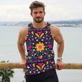 thumbnail image 6 of Logiee Cinco De Mayo Floral Print Men's Workout Tank Top,Quick Dry Workout Tank Top,Gym Muscle Tee,Fitness Bodybuilding Sleeveless T Shirt-4X-Large, 6 of 7