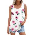 thumbnail image 2 of Jinhomg Womens 2025 Fashion Tank Top Novelty Gradient Color Summer Shirts Plus Size Comfy Sleeveless Crew Neck Ruched Tanks Daily Wear Fall Saving Multicolor L, 2 of 5