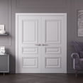 thumbnail image 2 of Interior Double Doors 60 x 84 inches | CLASSIC 3389 White Enamel | Wood Interior Solid Panel Frame | Closet Bedroom Doors, 2 of 5