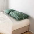 thumbnail image 2 of Pillowcase 100% Cotton Queen Size Green Botanical Floral Leaves Print Decorative Bed Pillow Cover Set of 2 with Envelope Closure Hotel Quality Soft Br, 2 of 4