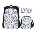 thumbnail image 1 of Disketp blue Snowflake Prints Mochila Estampada de Gran Capacidad con Lonchera y Estuche, Set de 3 Piezas para Estudiantes, 1 of 7