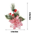 thumbnail image 3 of CuiLiyq 10 PCS Poinsettia Flowers, Christmas Artificial Glitter Flower with Pine Neddles Berry Decorations, for Garland Wreath Tree Home Holiday Wedding Party Decor (Pink), 3 of 6