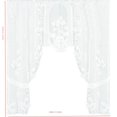 thumbnail image 3 of Kitchen Valances for Windows, Floral Embroidery Lace Curtain Swag, Privacy White Swag Curtains, Semi Sheer Bathroom Tiers for Small Windows, Kitchen Curtain Swag, Rod Pocket Top, 3 of 3