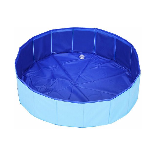 Piscina para mascotas Piscina para perros Piscina para gatos Mesa de arena Lavabo de baño Piscina plegable, Azul, (30x10cm)