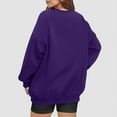 thumbnail image 4 of Oversized Sweatshirts For Women Crewneck Pullover Comfy Hoodies Fall Outfits Fashion 2025 Winter Clothes Purple 2XL, 4 of 5