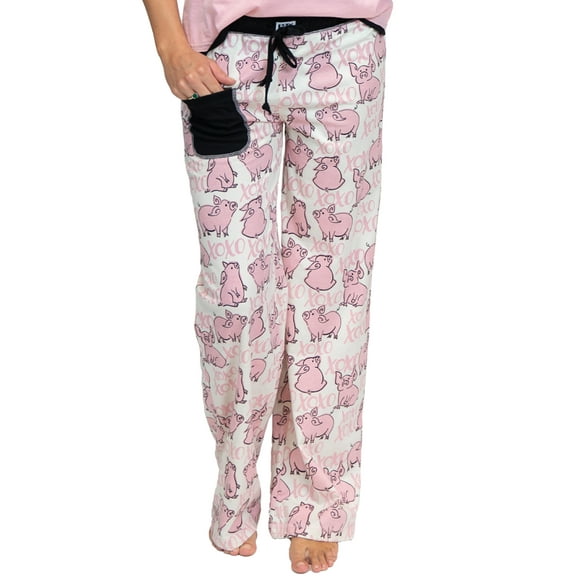 LazyOne Pajamas for Women, Cute Pajama Pants and Top Separates, Hogs & Kisses, Pig, Medium