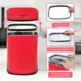 thumbnail image 4 of 13 Gallon Kitchen Trash Can Automatic Stainless-Steel Garbage Can with Touch-Free & Motion Sensor, Anti-Fingerprint Mute Designed Brushed Trash Bin,Red, 4 of 8