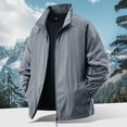 thumbnail image 5 of GrmtClth Mens Fashion Solid Color Stand Collar Zip Front Jacket Lightweight Casual Windbreaker Breathable Sun Protection Coat For Daily Outdoor Wear Dark Gray XL, 5 of 9