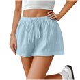 thumbnail image 2 of Aloohaidyvio Womens Cotton Linen Shorts 2025 Comfy Summer Drawstring High Waist Shorts for Women, 2 of 7