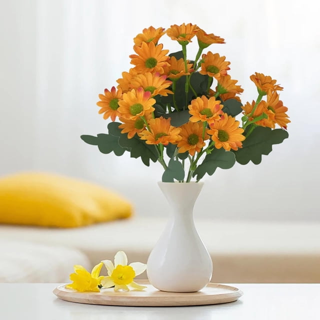 2 jarrones con flores artificiales para decoración del hogar, ideales para bodas y fiestas. Flores falsas en jarrones con un toque festivo.,Wsvlmg