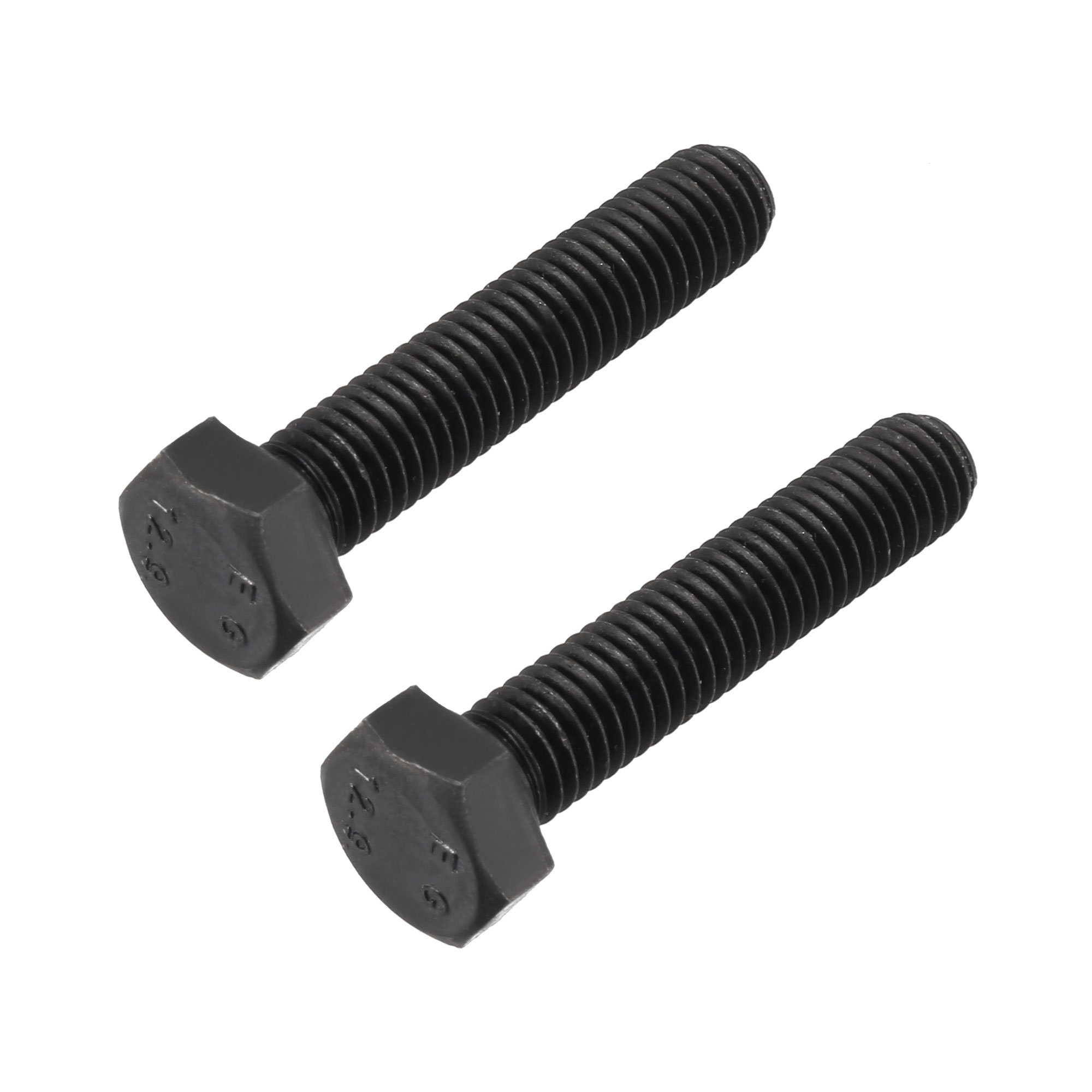 M8x40 mm Hex Head Left Hand Screw Bolts Fastener Carbon Steel Black 2