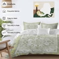 thumbnail image 3 of 3 Piece Sage Green Duvet Cover Set Queen Size,Microfiber Comforter/Quilt Cover with Corner Ties and 2 Pillowcases,Boho Retro Decorative Abstract Floral Ethnic All Season Bedding with Zipper Closure, 3 of 8