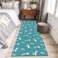 thumbnail image 4 of Kitchen Runner 2 x 6 Ft, Teal Spring Easter Non-Slip Residential Carpet, Cute Bunny Botanical Indoor Crawling Mats Runner Rugs for Living Room/Dining Room/Bedroom, 4 of 8