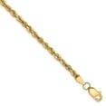 thumbnail image 1 of Real 14kt Yellow Gold 2.75mm Extra-Light Diamond Cut Rope Chain Chain Bracelet; for Adults and Teens; for Women and Men, 1 of 4