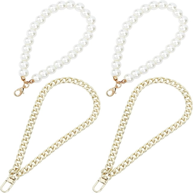 HLONK 4 Colors Metal Chain Extender 4.9 Inch Short Chain Bag Strap Extender Replacement Mini Purse Chain with Spring Gate Ring Decoration Chain for Satchel Shoulder Bag Crossbody Bag