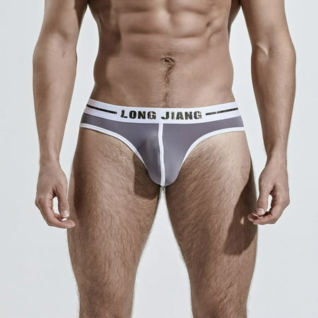 

Gubotare Men Underwear Mens Boxer Briefs Soft Cotton Open Fly Tagless Underwear Gray L