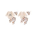 thumbnail image 2 of Pudcoco Baby Boys 3PCS Outfit Sets Long Sleeve Round Neck Romper Tractor Print Pants Hat Sets, 2 of 9
