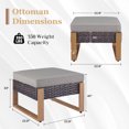 thumbnail image 4 of Giantfurnni Patio Ottomans Set of 2, Outdoor Wicker Footrests for Porch Deck Balcony, 4 of 9