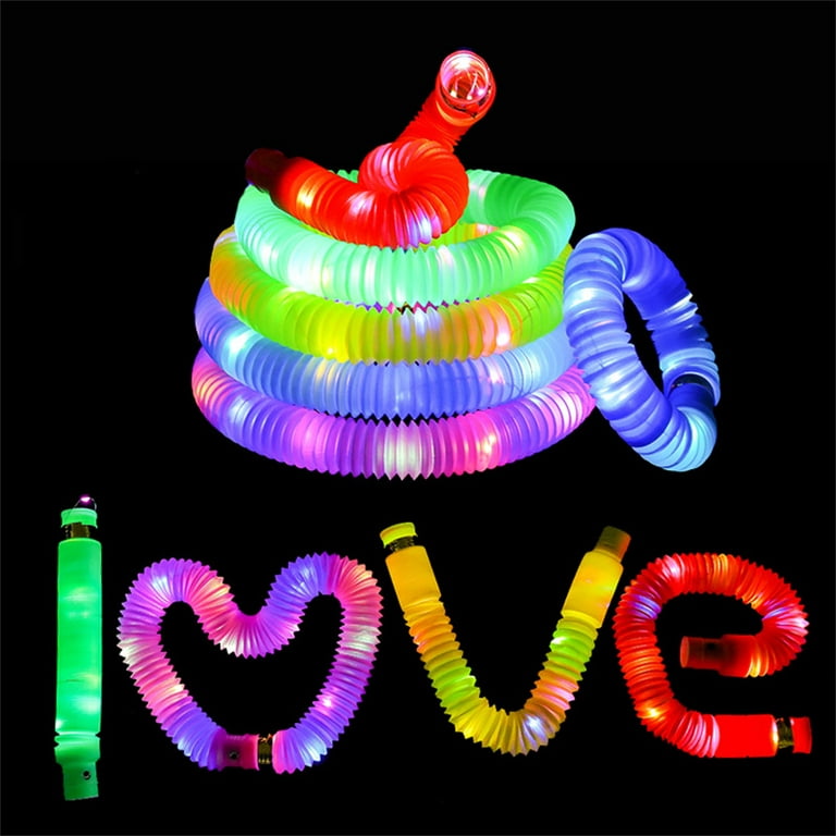 Party Favors for Kids Sensory Fidget Toys LED Light Up Pop Fidget Tubes, Large  Glow Sticks, Glow in The Dark Party Supplies