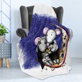 thumbnail image 4 of Animal Soft Flannel Fleece Blanket, Mouse Couple Sitting on the Cheese Flavoured Moon Bride Groom Valentines Wedding Art, Cozy Plush for Indoor and Outdoor Use, 70" x 90", Multicolor, by Ambesonne, 4 of 5
