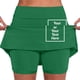 thumbnail image 3 of Falda pantalón de cintura media con bolsillos para mujer - Conjunto informal y deportivo de falda y pantalón corto, 3 of 6
