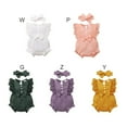 thumbnail image 3 of Xinhuaya Newborn Baby Girl Clothes Infant Romper Ruffle Sleeve Jumpsuit Bodysuit 6-12 Months, 3 of 3