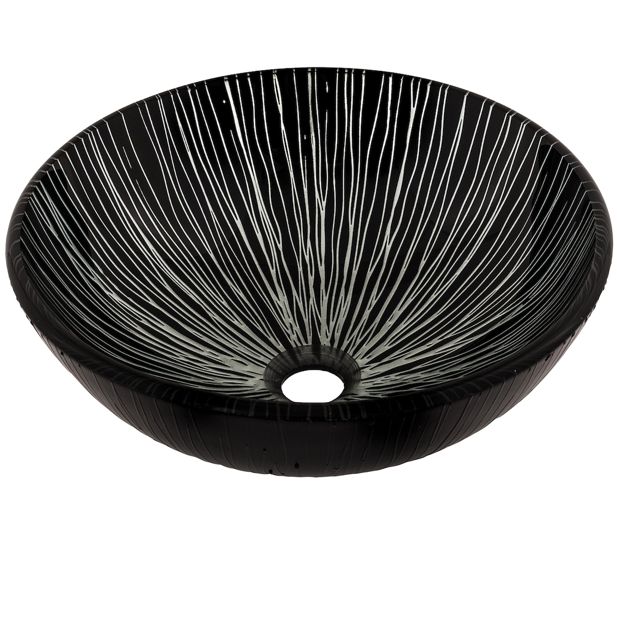 Miseno MNO-530-PC Circular 16-1/2" Glass Bathroom Sink; Polished Chrome Drain