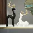 thumbnail image 2 of Souew Black and white deer ornament, Christmas Reindeer Figurines Set Modern Deer Statues For Holiday Decor, 2 of 9