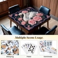thumbnail image 6 of Mahjong Mat 31.5" x 31.5" White Swan Pink Roses Dark Floral Vintage Romantic Style Non-Slip Noise Reduction Mahjong Tiles Table Cover for Dominoes Poker Card Board and Tile Games, 6 of 6