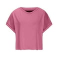 thumbnail image 4 of AherBiu Yoga Crop Tops for Women Cap Sleeve Hollow Back V Neck Activewear Workout Tops Tees Shirts, 4 of 5