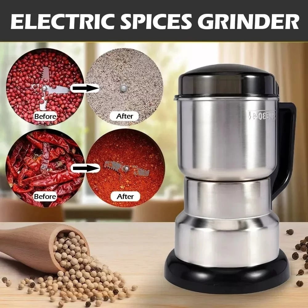 300W Electric Coffee Bean Grinder - Nut, Herb, Spice Crusher & Blender with Stainless Steel Blades, BPA-Free, Large Capacity, Easy to Clean for Kitchen & Home Use