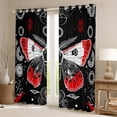 thumbnail image 2 of Homewish Vintage Gothic Moth Blackout Curtains Set of 2 (52x84 Each),Boho Bohemain Theme Window Curtains,Black Red Curtains and Drapes For Kids,Breathable Home Decor, 2 of 6