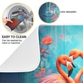 thumbnail image 2 of Flowers Flamingo Dish Drying Mat Microfiber Kitchen Pad Large Counter Absorbent Dish Mats Drainer Rack 18"x24", 2 of 7