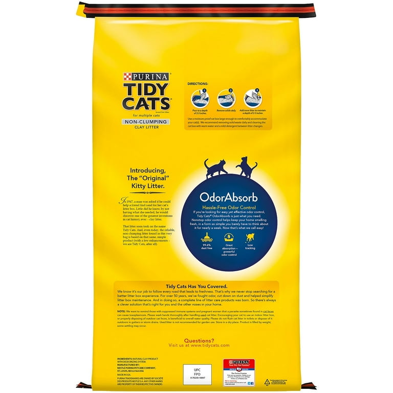 Purina Tidy Cats Non Clumping Cat Litter for Multiple Cats 52 lbs