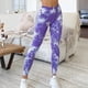 thumbnail image 1 of Pantalones ajustados para levantar caderas, de color melocotón, con efecto tie-dye, sin costuras, para deportes, ajustados, para abdominales, para yoga y fitness con cintura alta, 1 of 6