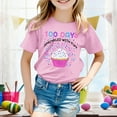 thumbnail image 2 of Chemises Filles Garçon Fille Mode Décontractée Imprimé Col Rond Manches Courtes T-Shirt Haut Filles Hauts Rose 6 Ans-7 Ans, 2 of 4