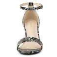 thumbnail image 3 of Sandalias Allegra K Correa del Tobillo estampado de serpiente tacones Gruesos Negro 41 EU, 3 of 7
