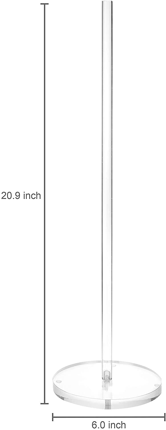 MyGift 20 Inch Clear Acrylic Freestanding Toilet Paper Holder
