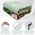 thumbnail image 4 of Quilts King Size Bedding Set, Green Christmas Lightweight Quilted Comforter, Xmas Snowman Trees Snowflake Cardinal Plaid Reversible Bedspread Coverlet with Pillow Covers for All Season, 96" x 106", 4 of 9