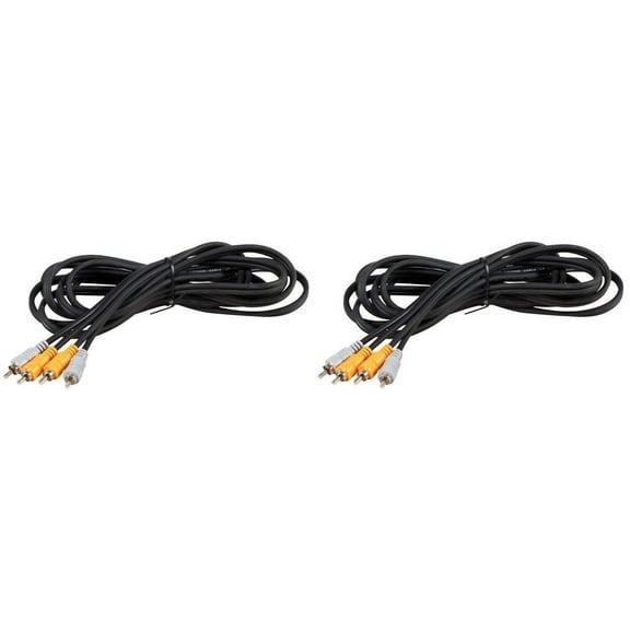 Pair Of (2) Hosa CRA-204 12 Foot Dual RCA To Dual RCA DJ/Live Sound/PA Cables