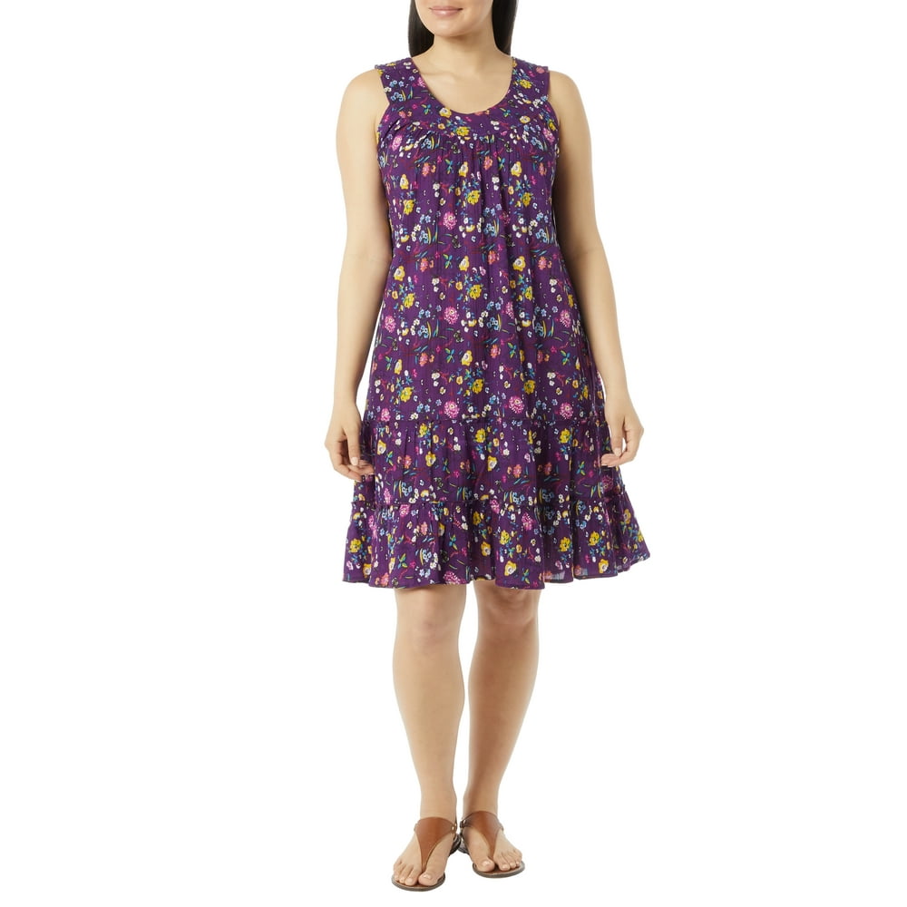 AmeriMark - Anthony Richards Womenâs Crinkle Gauze Sun Dress - 100% Cotton Sleeveless Dress