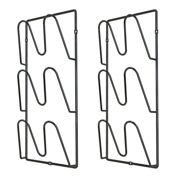 2-Pack Pot Lid Holders for Kitchen Cabinet - Wall-Mounted or Door-Mounted Organizer Rack