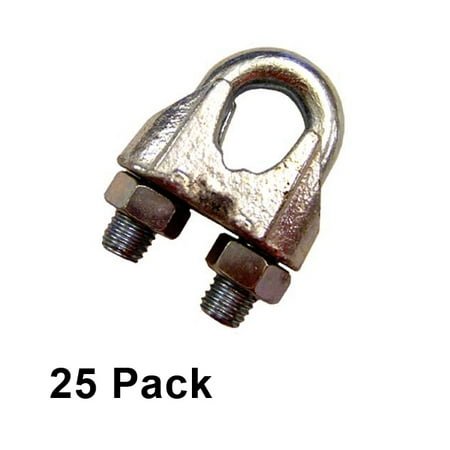 

1/4 Zinc Plated Malleable Wire Rope Clip (25 Pack)