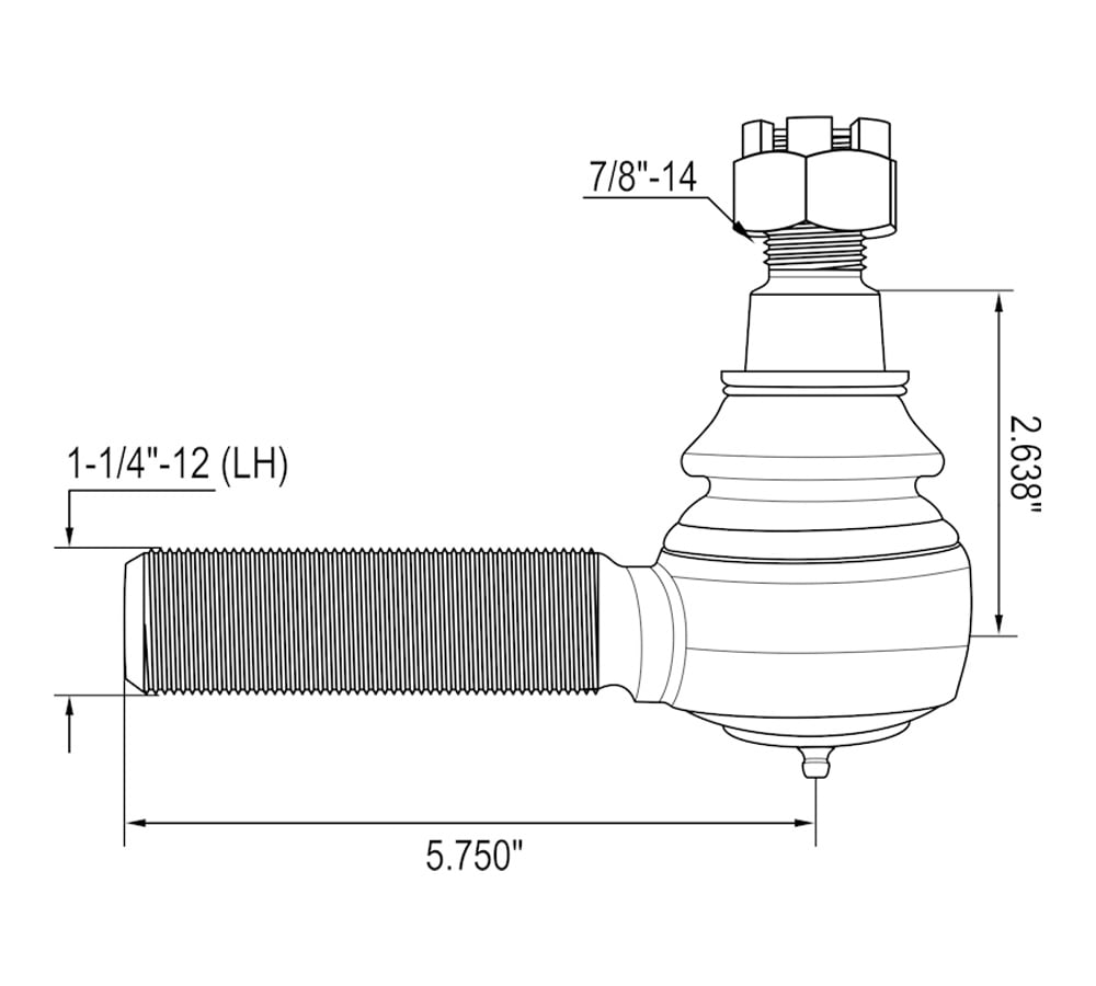 Left Outer Tie Rod End Compatible with FH901 & FL901 Axle Models - Steering Tie Rod End 15584419 269-2159 310-229 543-161 543-162 R230042 R230071
