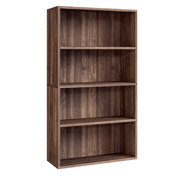 VASAGLE CUSTOS Collection - Bookshelf, 4-Tier Bookcase, Book Shelf, Open Storage Shelf, for Living Room, Home Office, Dining Room, Natural Walnut