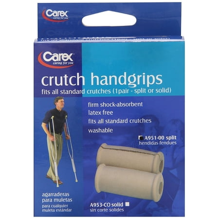 Carex Crutch Underarm Replacement Handgrips, Padding Covers, Gray, Machine Washable, 2 Count