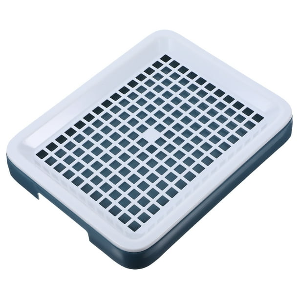 Caja de arena rectangular para conejos: bandeja de arena pequeña con rejilla para animales pequeños como conejos, cobayas, chinchillas, hurones y hámsteres.