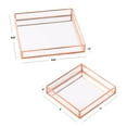 thumbnail image 5 of Koyal Wholesale Rose Gold Glass Mirror Square Trays Vanity Set of 2, Decorative Mirrored Trays for Coffee Table, Bar, 5 of 5