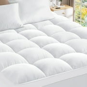Teler Mattress Topper Queen Size for Back Pain, 800GSM Extra Thick Mattress Pad Pillow Top, 400TC Quilted Fitted Mattress Protector Cover with 8-21" Deep Elastic Pocket, Soft & Breathable, White